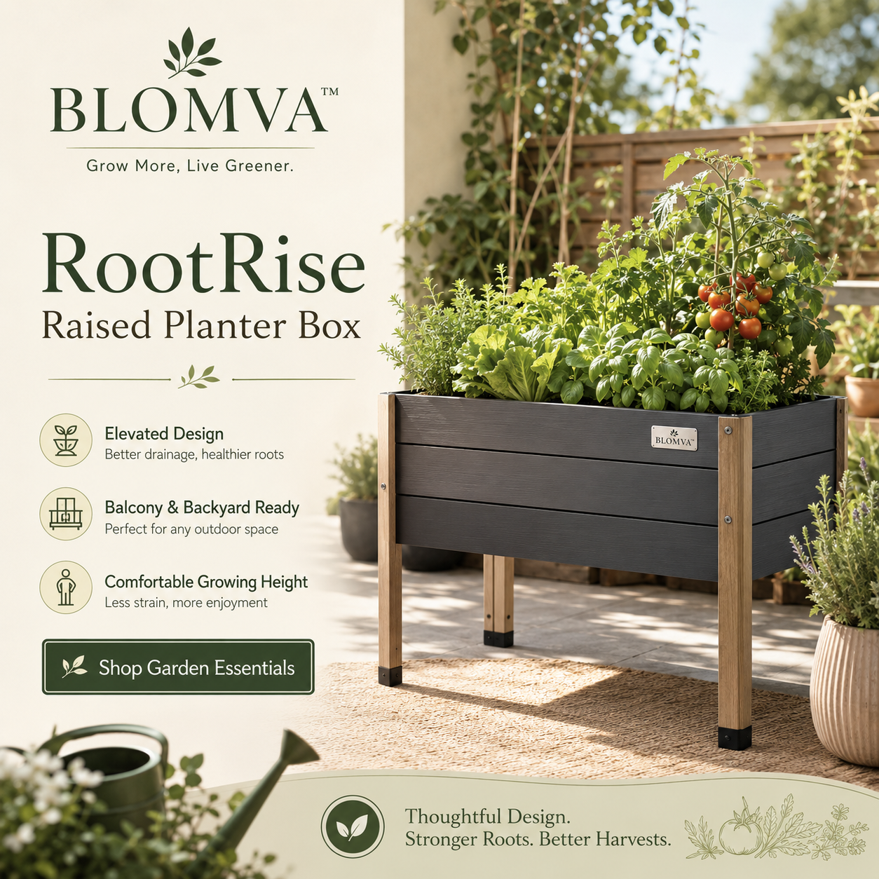 BLOMVA™ RootRise Raised Planter Box