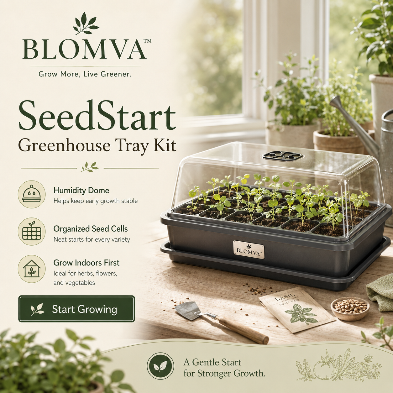 BLOMVA™ SeedStart Greenhouse Tray Kit