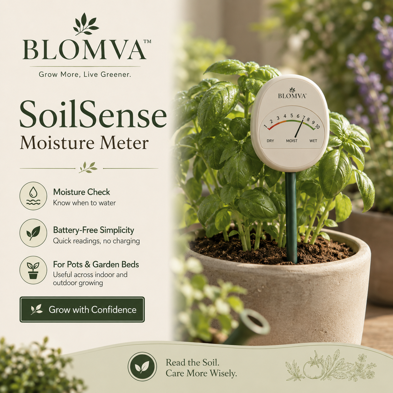 BLOMVA™ SoilSense Moisture Meter